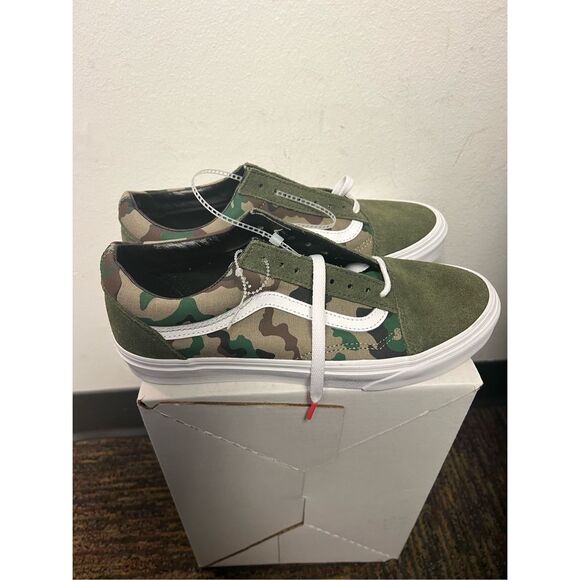 Vans Old Skool Men’s 8 Women’s 9.5 Sneakers Camo Green Suede Canvas Shoes NEW main image 7
